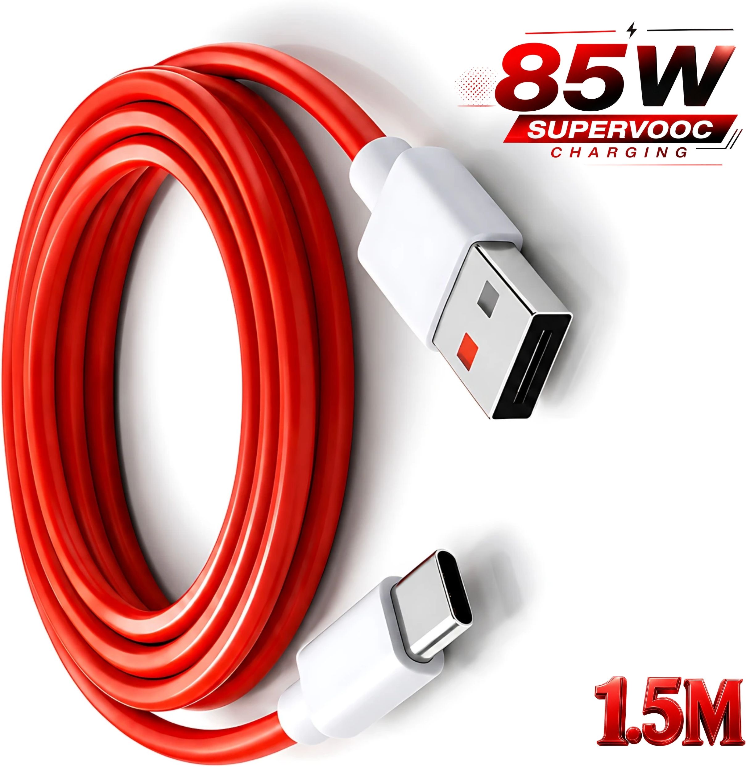 MegVolt USB Type C Cable 9 A 1.5 m PVC 1.5 Meter 85W USB A Type C Flash Charge Cable-image-28
