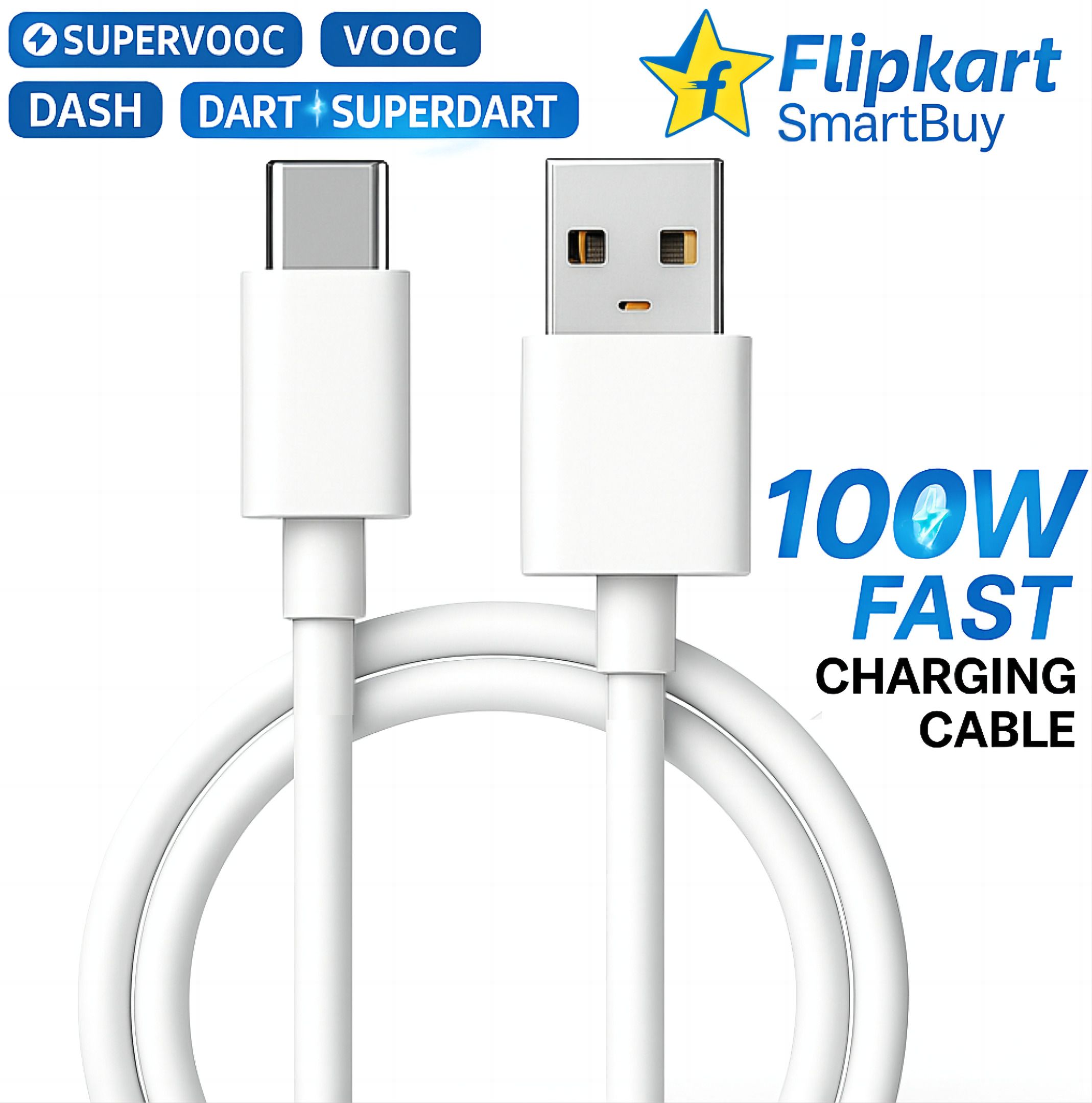 Flipkart SmartBuy USB Type C Cable 10 A 1 m TPE 100W SuperVOOC | SuperDart | VOOC | Dash Cable | 80W SuperVOOC Type C Cable | 65 Watt Cable Fast Charging Cable USB Type A to USB C type Data Cable, 33W/45W SuperVooc Cable Replacement Cable for Realme Charger Cable Type C | Compatible with realme P3x 5G, realme 8i, 14x 5G, GT 6, 13 Pro 5G, C61, 14 Pro, P2 Pro, Narzo, P3 Pro 5G, P3, Narzo 80/70/N61/C71, Narzo 60 Pro/50 Pro/X7 Pro/Max/X2 Pro/7 Pro/6 Pro/8 Pro/7i, Oppo Reno, K5, 2Z, 2F, OnePlus Type C Cable & More-image-18