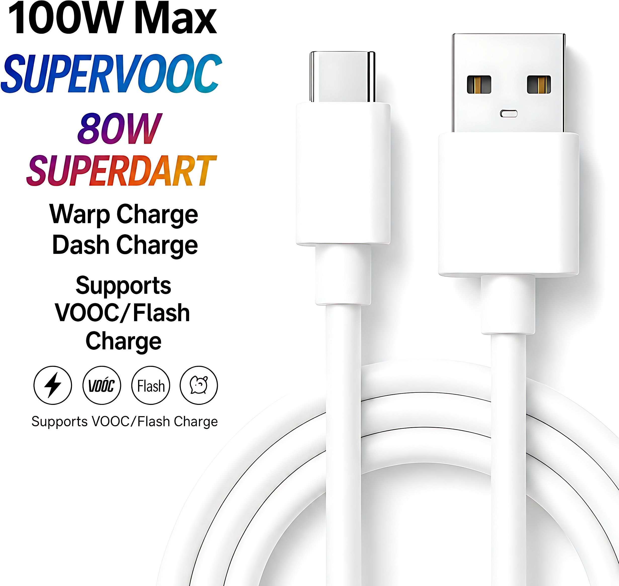 MAK USB Type C Cable 8 A 1 m TPE 100W USB to Type-C Fast Charging Cable with Warp Charge & SuperVOOC Support – High Speed Data Transfer, Durable Braided Charger Cable-image-42