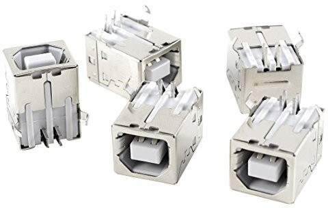 BTSTECH USB Female Type-B Jack 4-Pin 90 Degree PCB DIP Socket Connector 5 Pieces Multipurpose Controller image 1