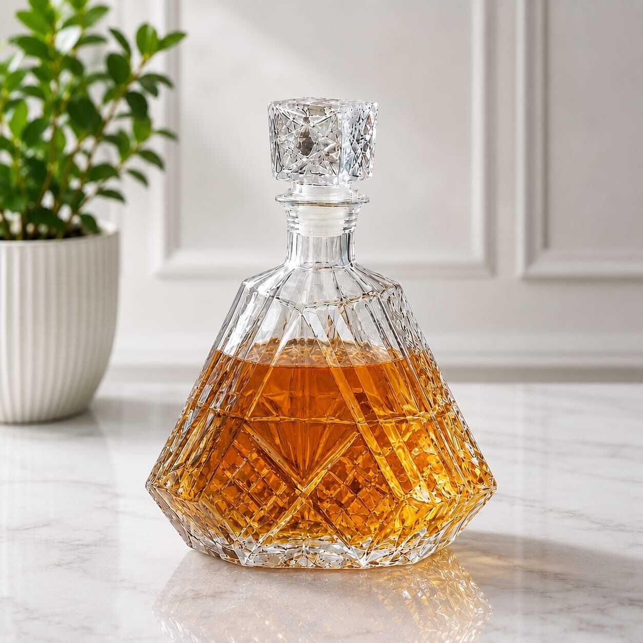Diamond shape decanter 1000ML (33.8ods) primium bottle Wine, Water, Juice, Home Bar, Party, Hotel Decanter-image-26