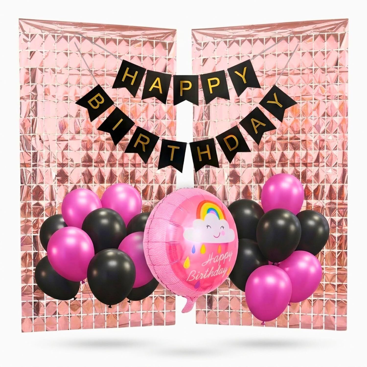 Multicolor Girls Theme Party Decoration Kit - Pink For Birthday Celebration-image-5