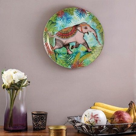 Sri Lankan Tropical Elephant Decorative Wall Plate|for Home|Office- 7inch Ceramic Decorative Platter-image-39