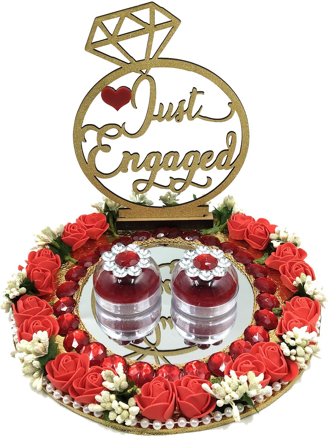 Engagement Ceremony thali Ring holder Wood, Stoneware Decorative Platter-image-24