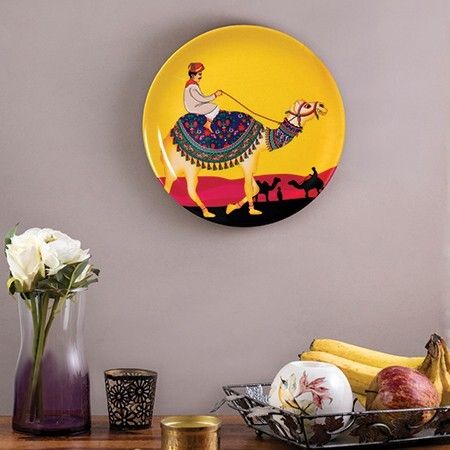 kolorobia Princely Camel Inspired Decorative Wall Plate|for Home|Office- 7inch Ceramic Decorative Platter-picture-10