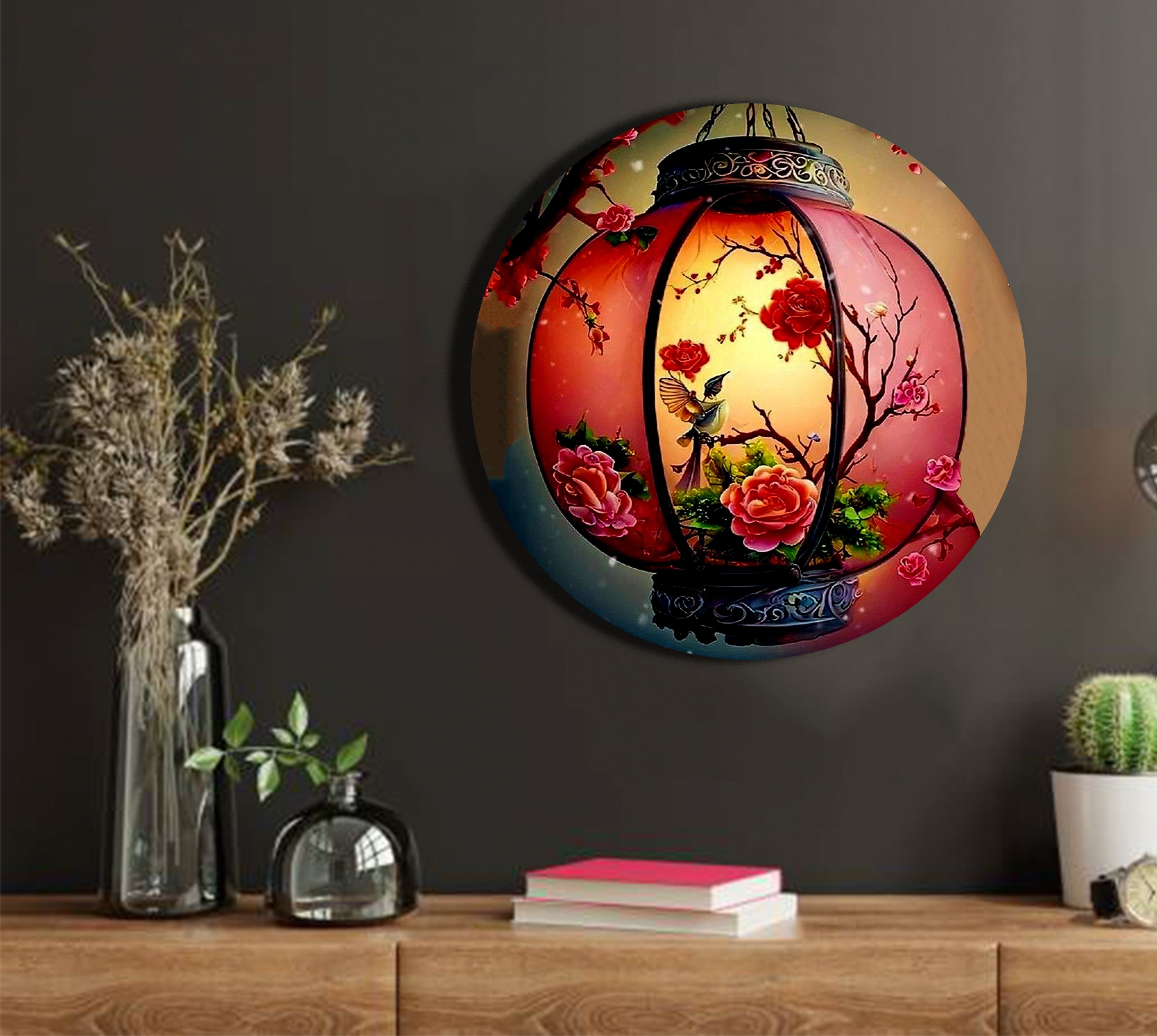 LED Desk lamps Art Wall hanging plate 8 inch Ceramic Decorative Platter-image-42