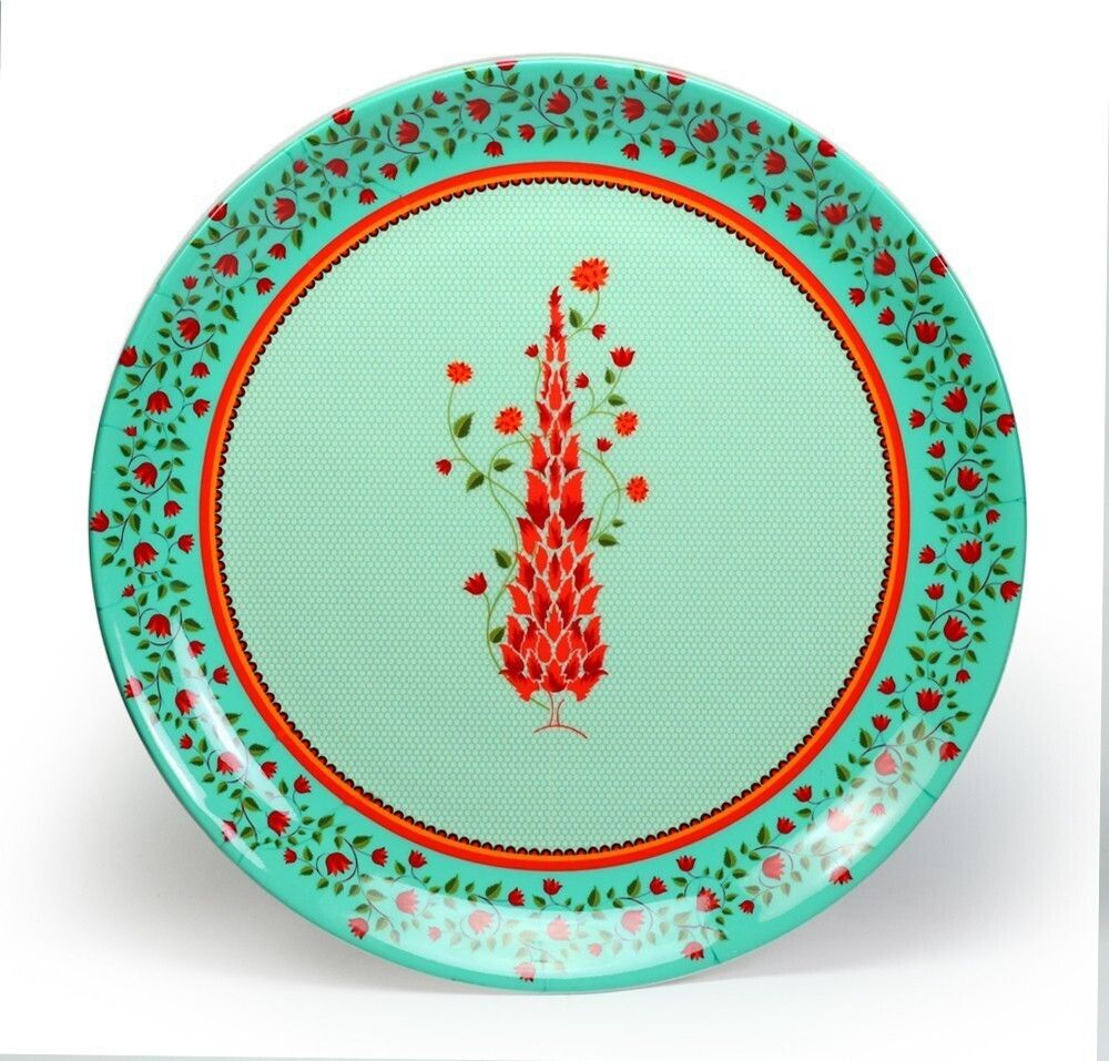 kolorobia Babur Blue Decorative Wall Plate|for Home|Office- 7inch Ceramic Decorative Platter-picture-3