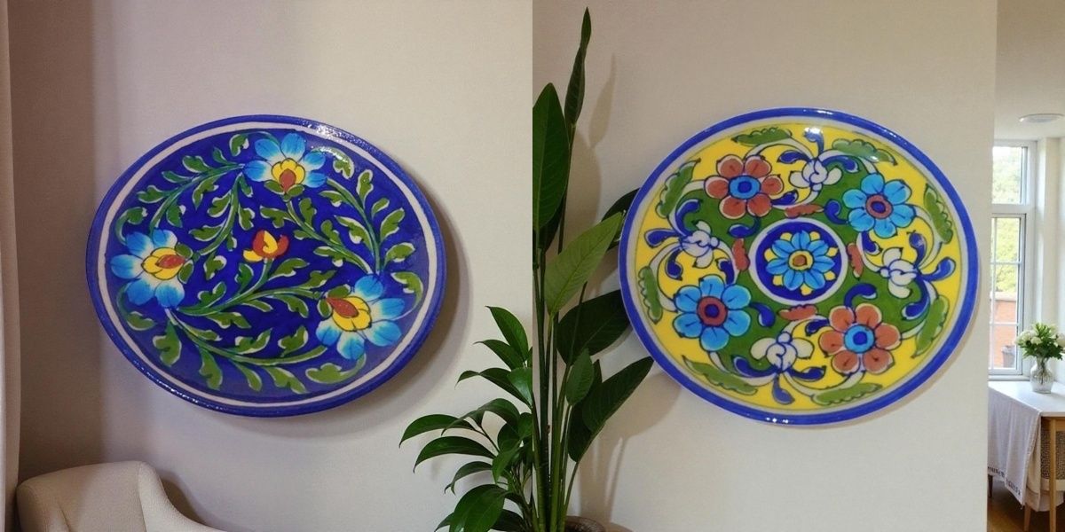 Decorative Platter Set of 2 | Elegant Home & Table Décor Serving Plates Ceramic Decorative Platter-image-43