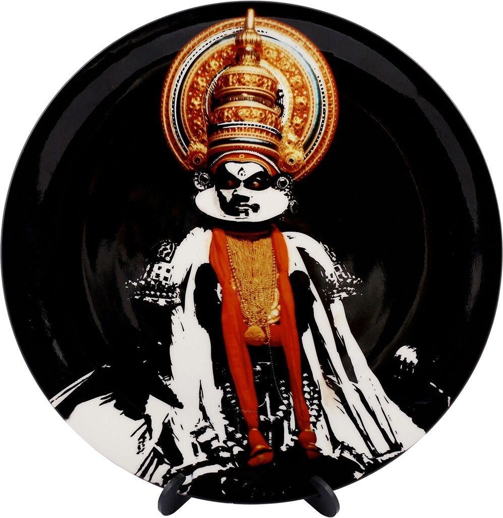 kolorobia Dances Of Indian Kathakali Decorative Wall Plate|for Home|Office- 10inch Ceramic Decorative Platter-picture-7