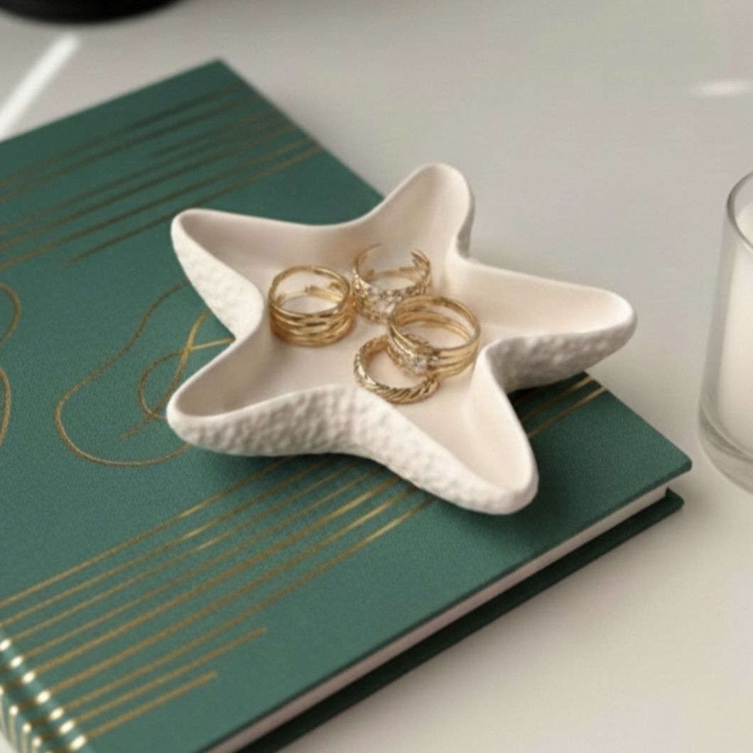 Starfish Decorative Platter Ceramic Decorative Platter-image-34