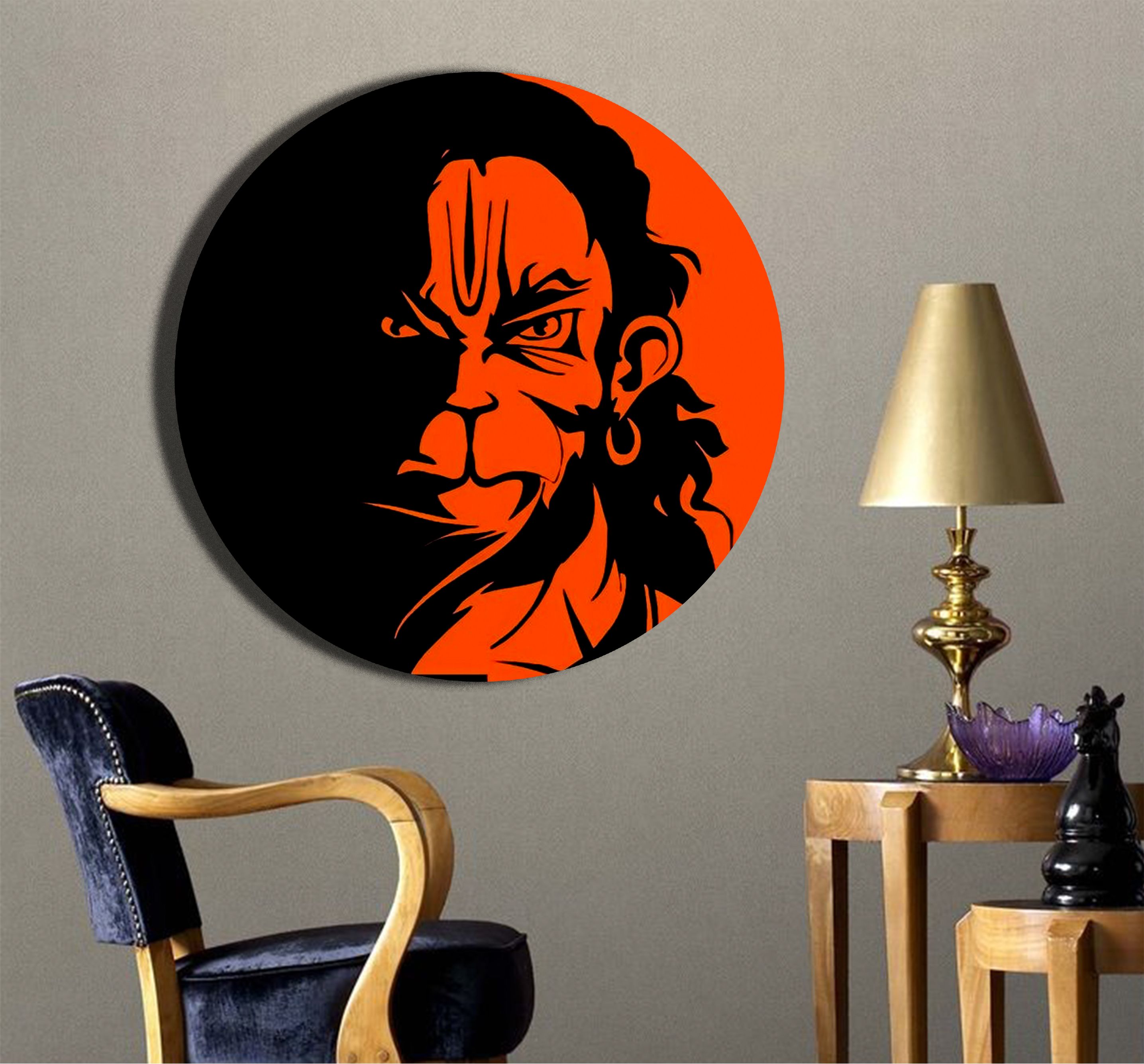 gfylo Lord Hanuman Symbol of Strength Wall hanging plate 8 inch Ceramic Decorative Platter-picture-16
