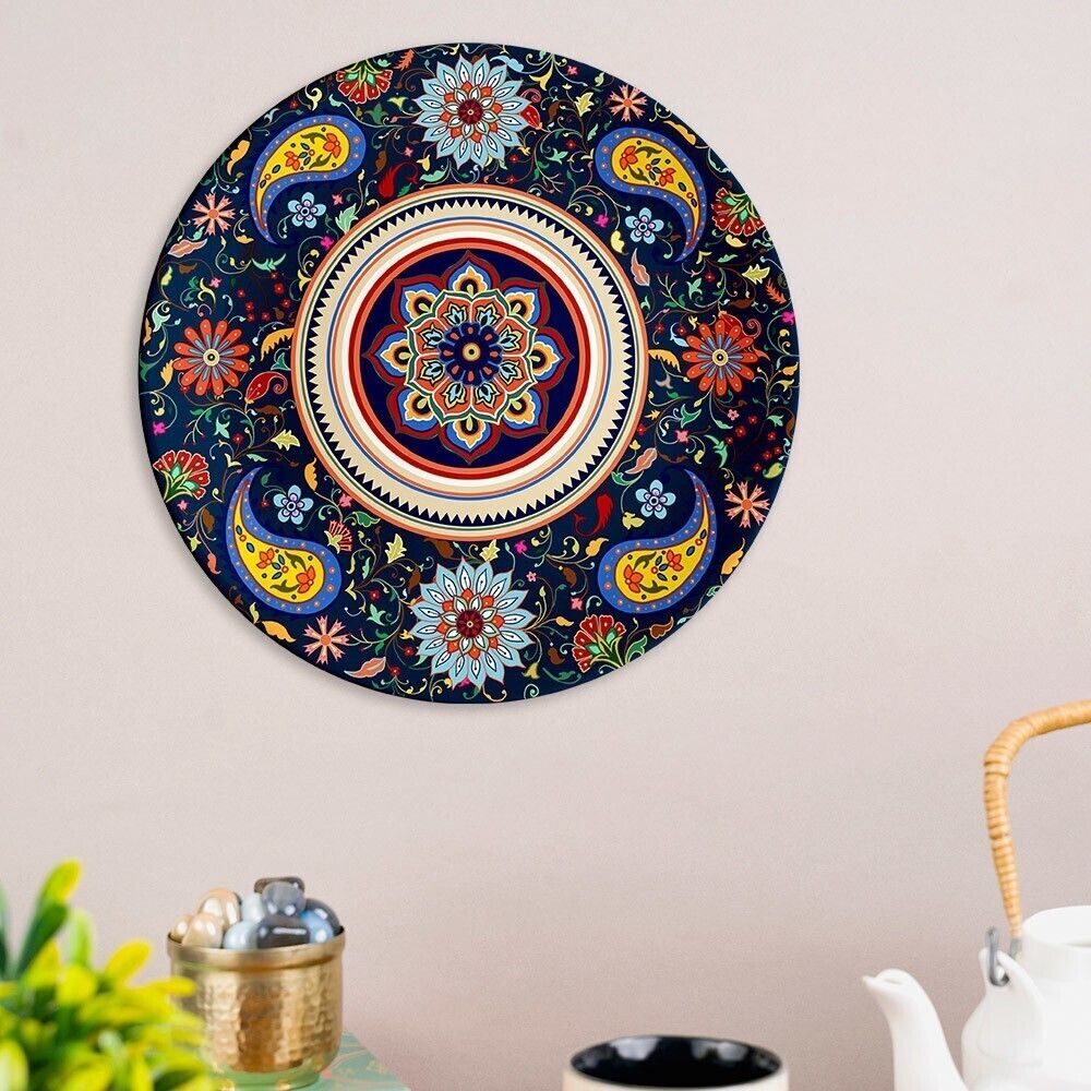 kolorobia Paisley Universe Decorative Wall Plate|for Home|Office- 7inch Ceramic Decorative Platter-picture-8
