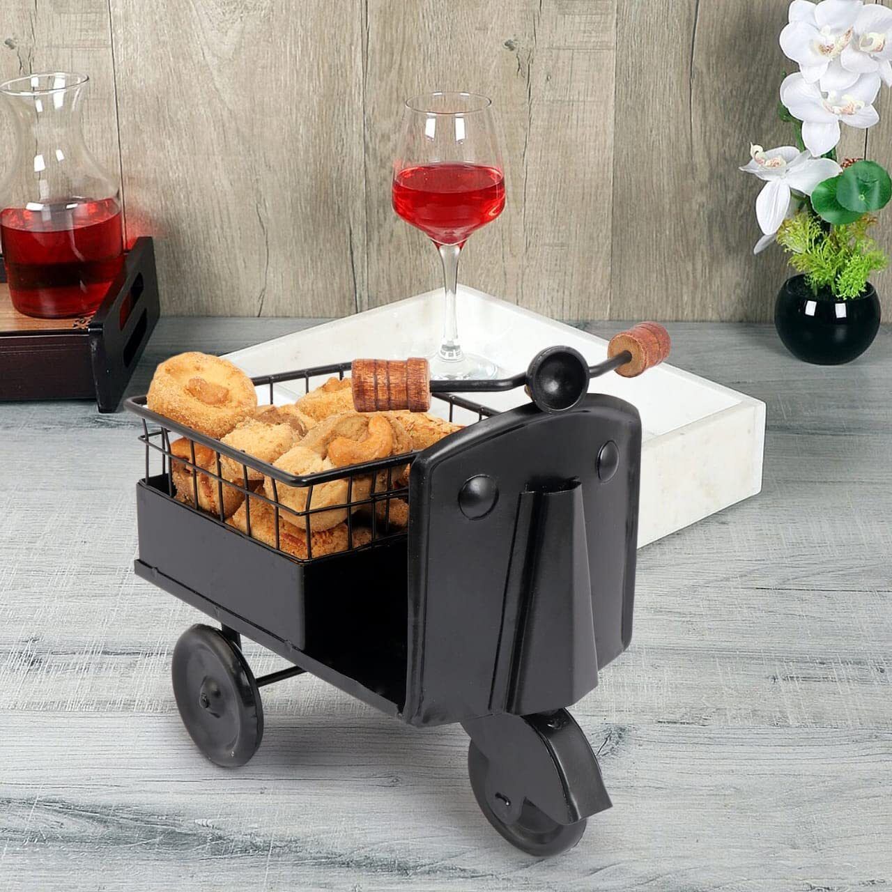 aperol design Scooter-Shaped Serving Platter Trolley Unique Kitchen & Dining Table Snack Tray Iron Decorative Platter-picture-12