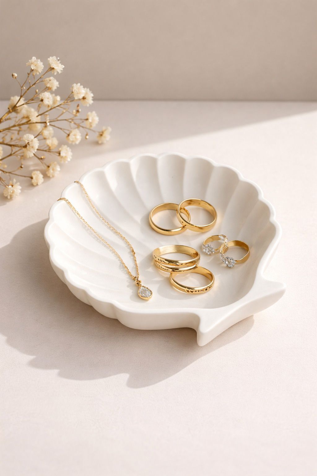 Ceramic Shell Trinket Tray Ceramic Decorative Platter-image-36