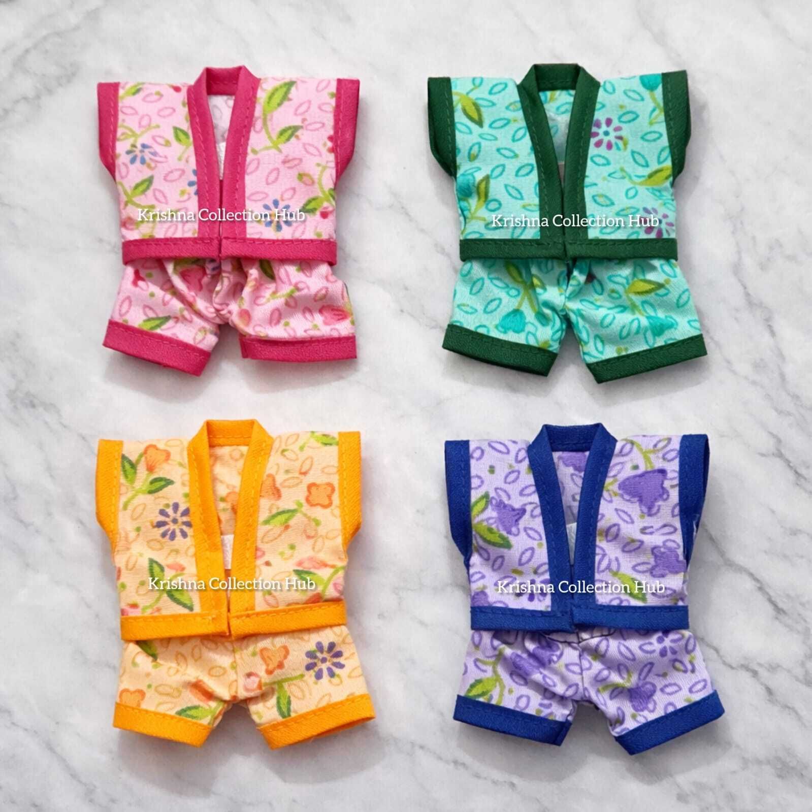 Summer Special Laddu Gopal Ji Pure Cotton Night Suit for Size 5, Pack of 4 Dress-image-4