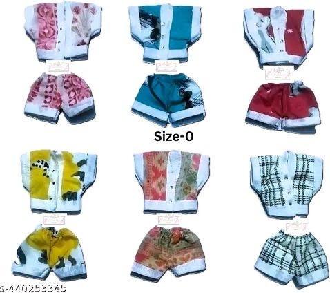 0 NO Laddu Gopal Ji Summer Wear Night Suit Pack 6 (Random Color & Print) Dress-image-10