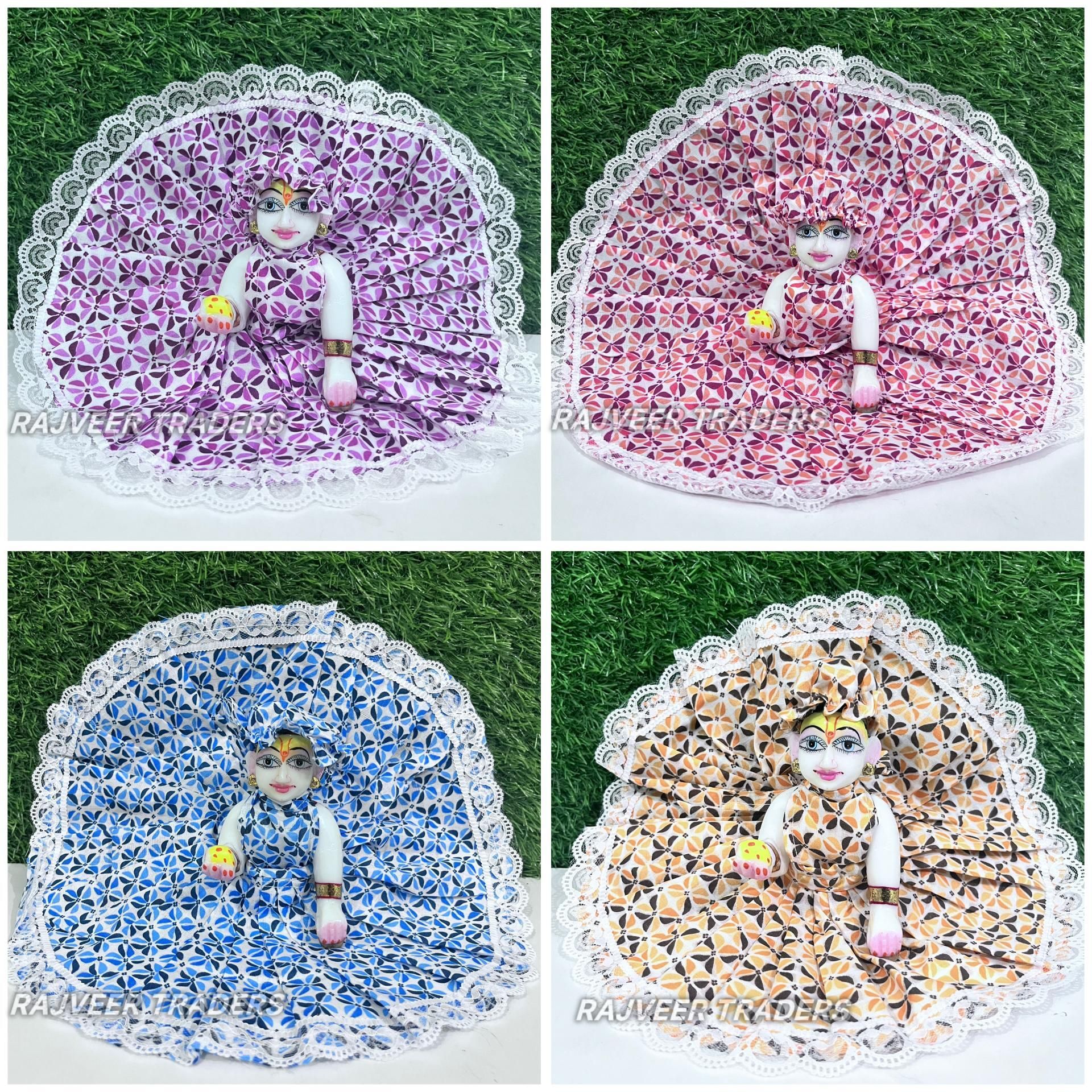 Size-5, Multicolor Krishna Ji Frock, Pack of 4 | Laddu Gopal Frock Dress-image-11