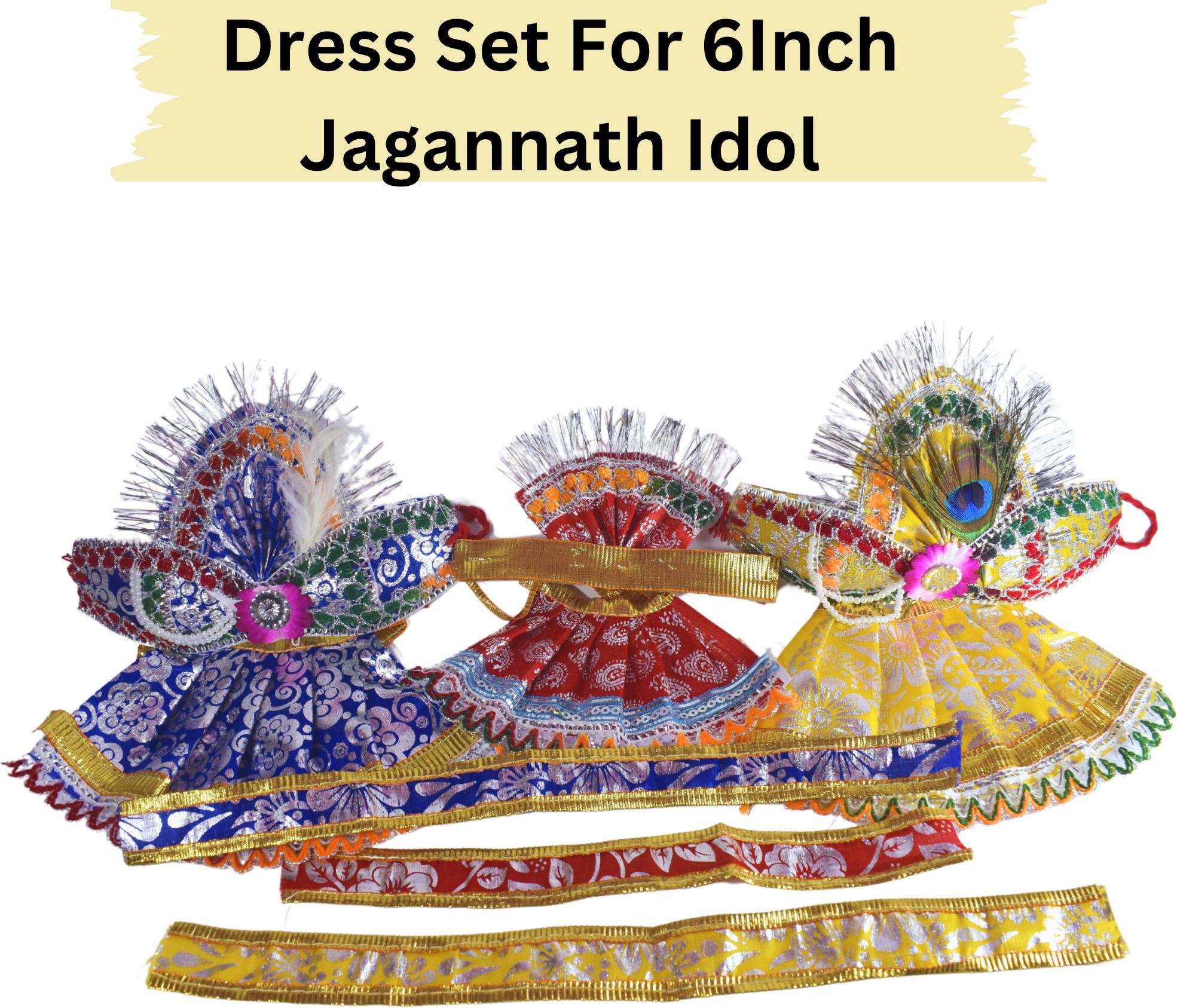 real craft A Complete Dress Set for 6-inch Jagannath Idol Murti Dress-picture-11