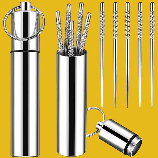 portable metal toothpick fruit picks 4PCS-I1-image-1