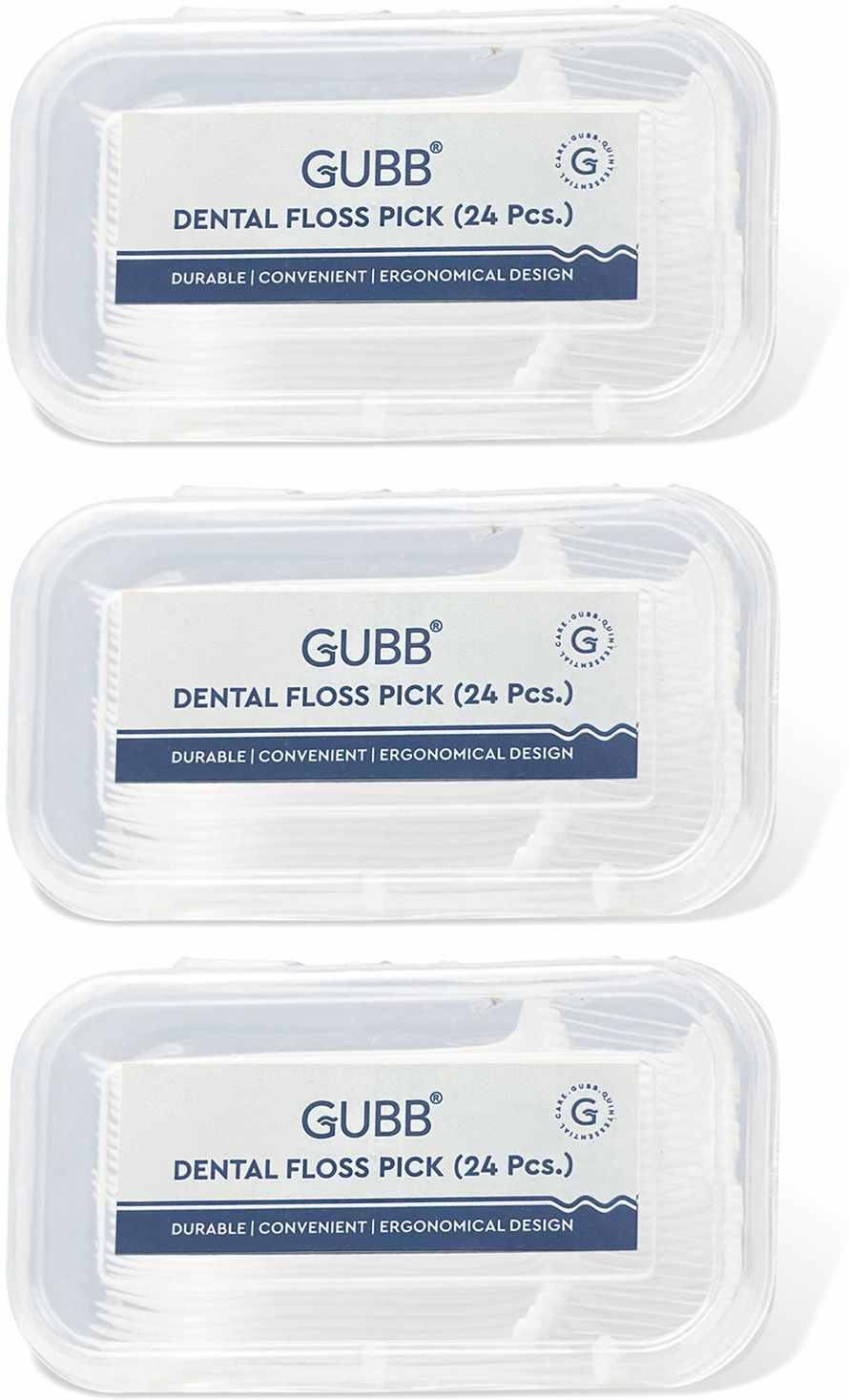 gubb Dental Floss Pick With Handle Pack of 3 - 24 Floss Picks Each-picture-18