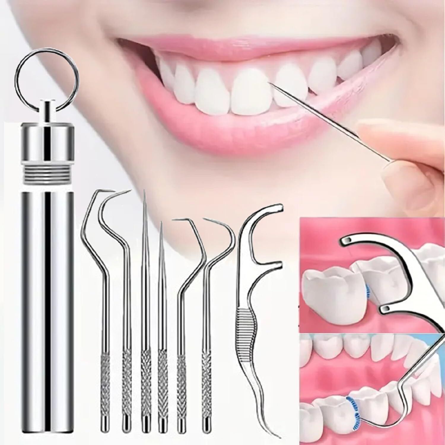 avalent Dental Tools, 7 in 1 Stainless Steel Teeth Cleaning Tool Kit-picture-17