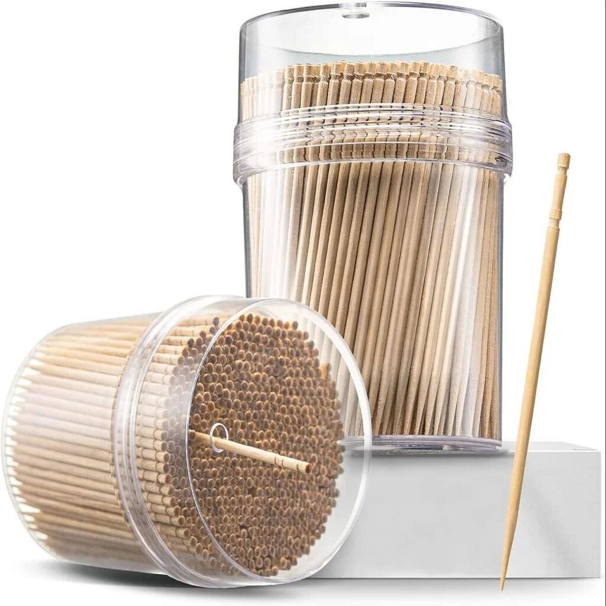 NPA Bamboo Wooden Toothpicks Round | Plastic Storage | N1P1-image-5