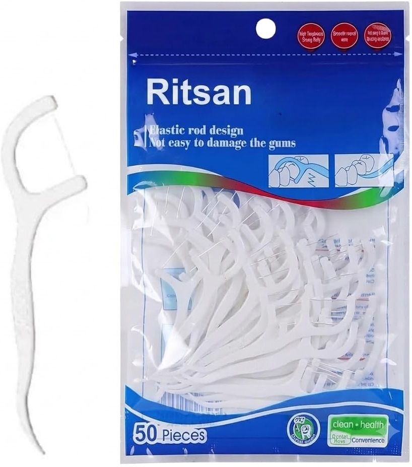 ritsan 3 in 1 Tooth Cleaning Dental Floss Toothpicks Plastic Set for Clean Teeth 50PCS-picture-13