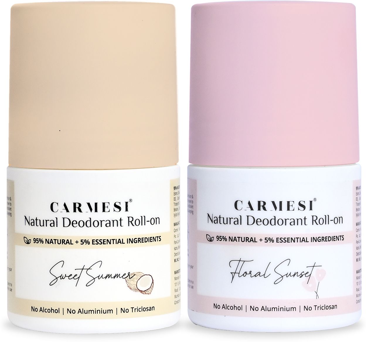 Combo of 2 Fragrances - Sweet Summer & Floral Sunset | Natural UnderArms Deodorant Roll-on-For Women