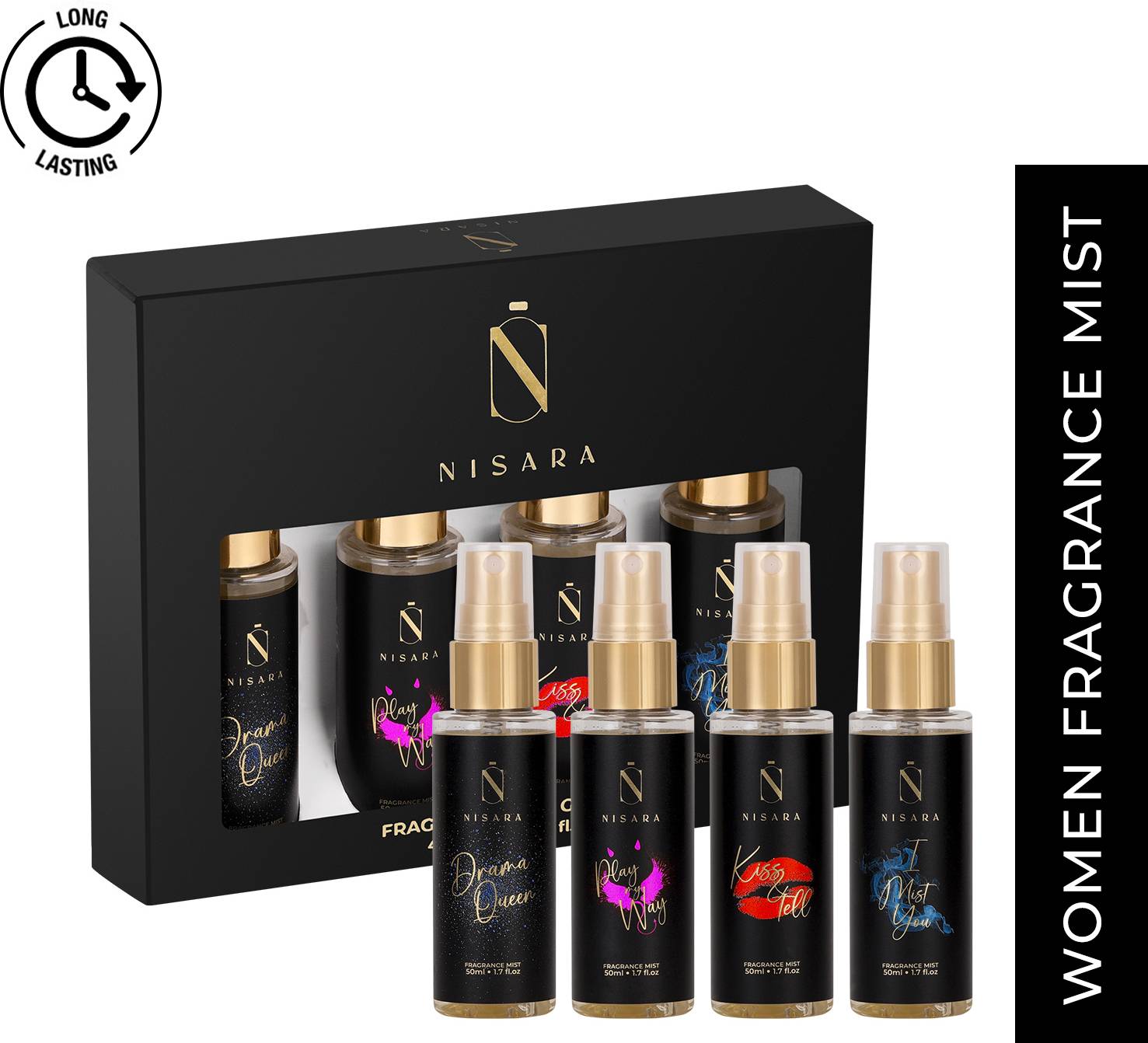 Nisara Body Mist For Women Combo, Pack of 4