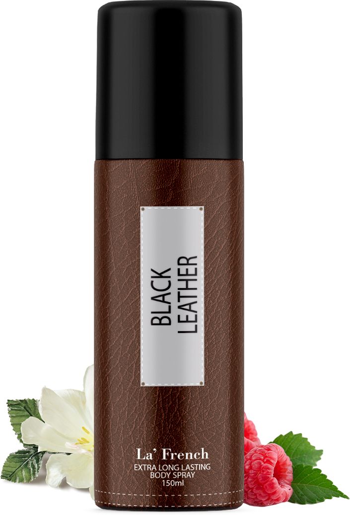 la french Black Leather Deodorant Spray | Fresh Bergamot, Aromatic Accord & Amber Notes | Deodorant Spray - For Men-picture-0