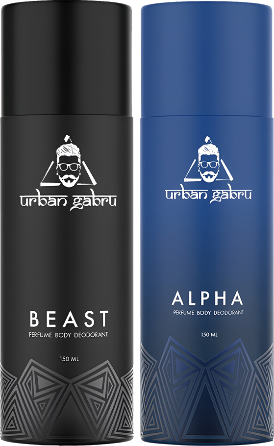 urbangabru Alpha & Beast Long-Lasting 150ml x 2 Combo Deodorant Spray - For Men