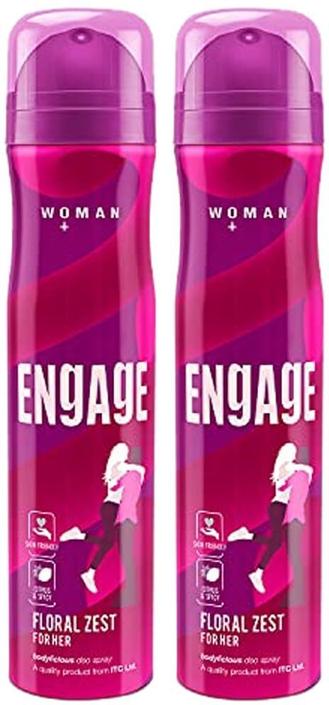 engage Floral Zest Deodorant, Citrus and Floral, Skin Friendly, 150ml (Pack of 2) Perfume Body Spray - For Women-picture-23