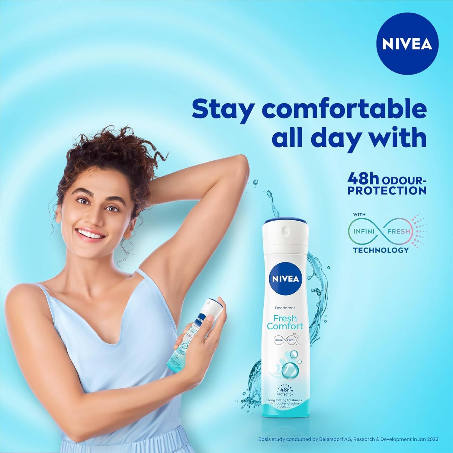 nivea Fresh Comfort Deodorant, 150ml | 48 H Smooth & Beautiful Underarms| 0% Alcohol Deodorant Spray - For Women-picture-10