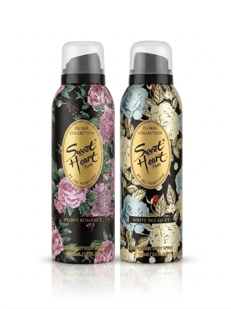 Floral Body Spray Combo Pack of 2 (Peony Romance + White Bouquet) 180ml Each Body Spray - For Women-image-3