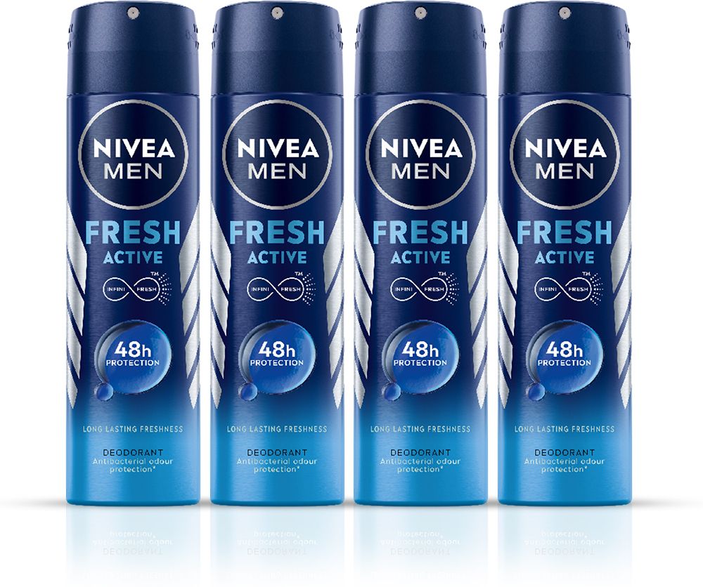 nivea Fresh Active Long Lasting Anti-Perspirant Deodorant Spray - For Men Pack of 4 Deodorant Spray - For Men-picture-32