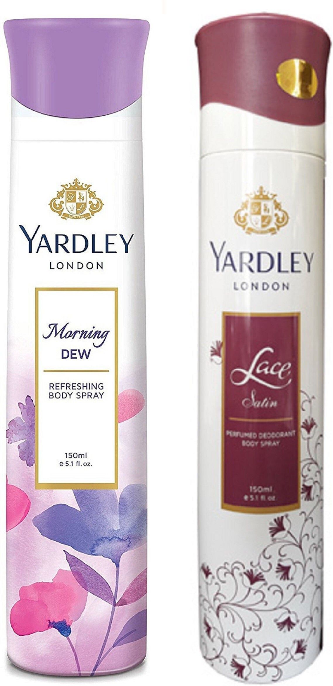 Morning Dew and Lace Satin Body Spray Women for Women 150ML Each (Pack of 2) Body Spray - For Women-image-8