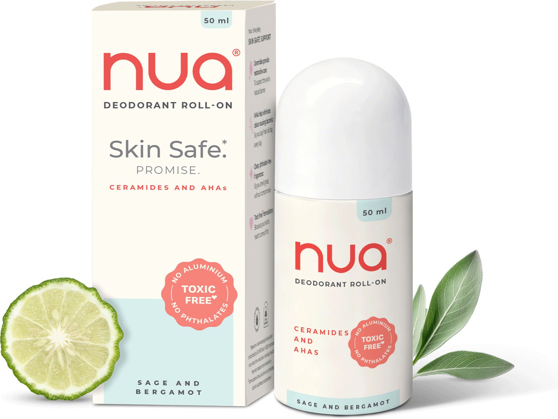 nua Deodorant Roll-On Sage & Bergamot | Skin-safe | Protects Skin Barrier | Deodorant Roll-on - For Women-picture-11
