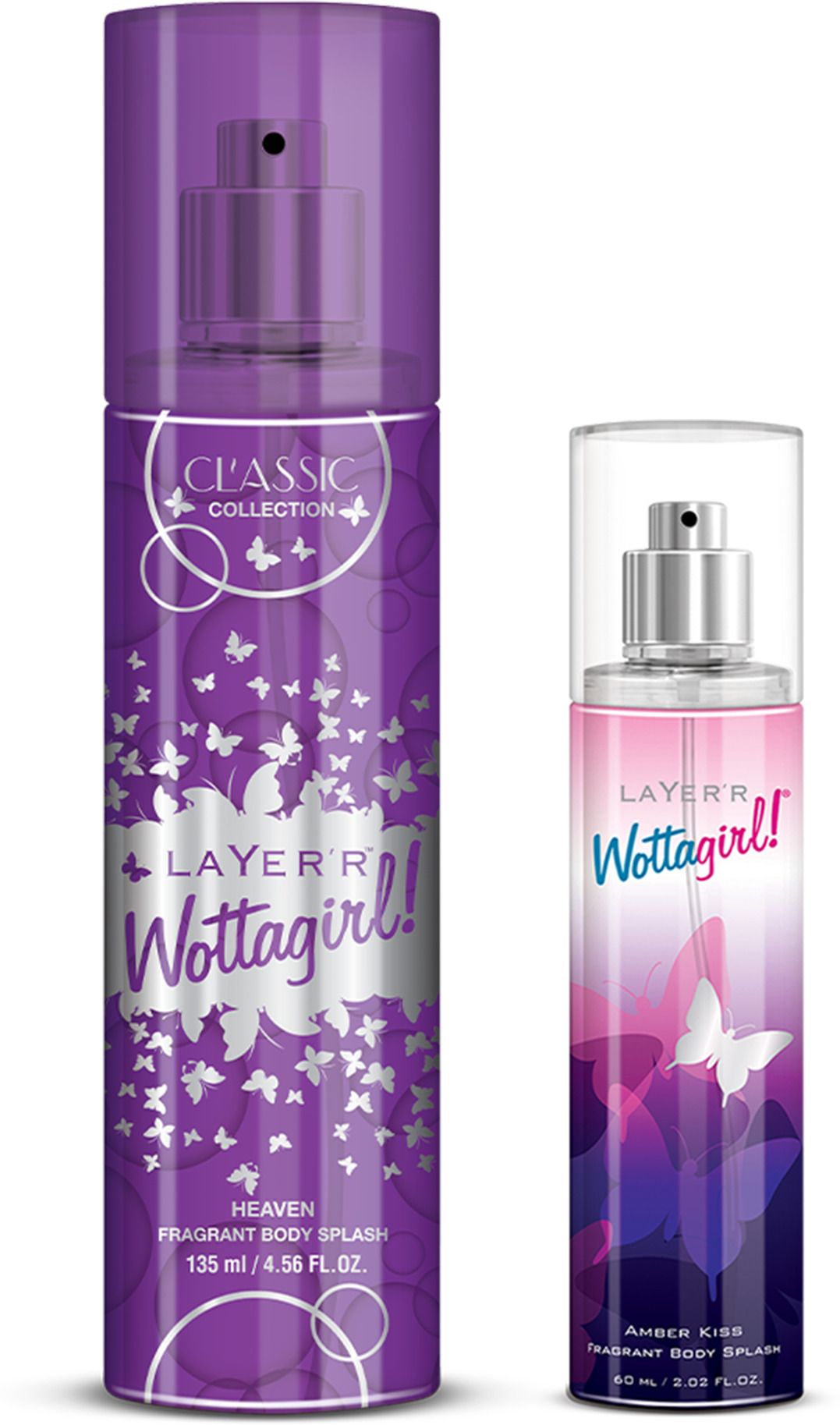 layer'r Wottagirl! Combo Classic Heaven 135ml & Amber Kiss 60ml Body Mist - For Women-picture-30