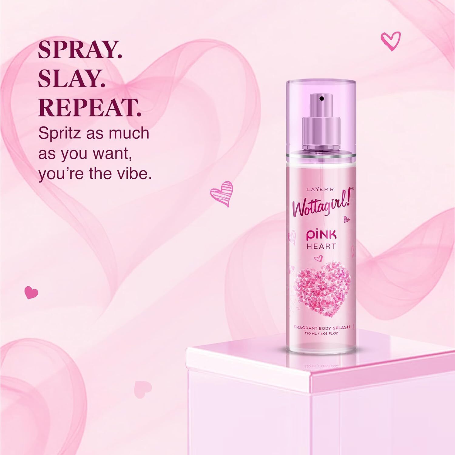 Wottagirl Pink Vibes Body Splash for Women 120ml Body Mist - For Women-image-43