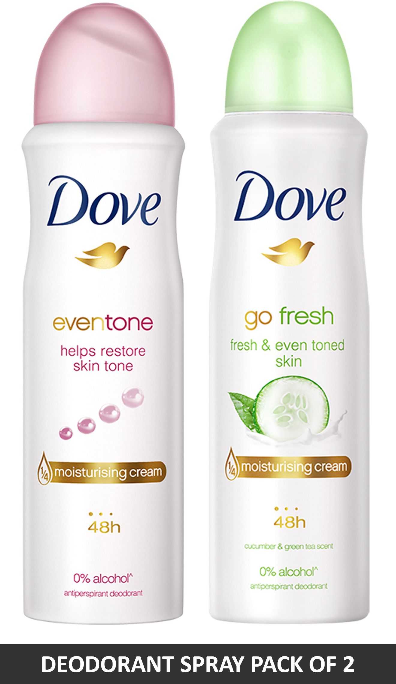 Go Fresh and Eventone Deodorant Spray - For Women