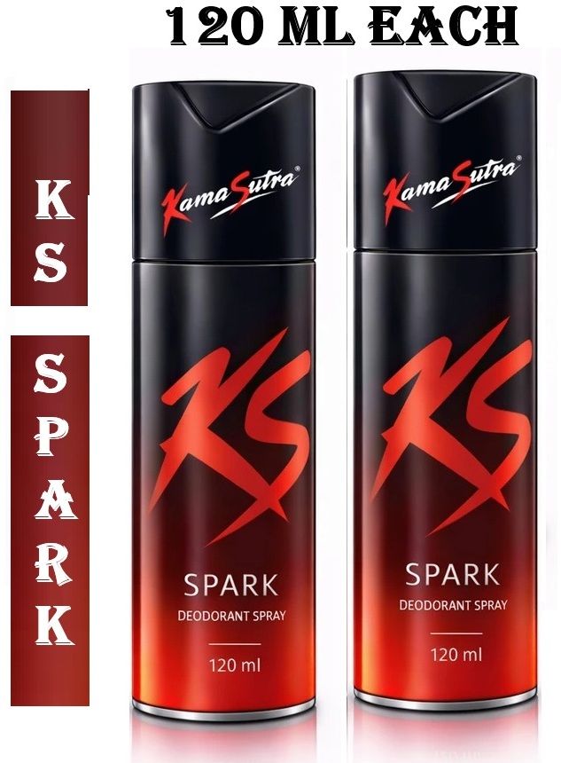 kamasutra ks Spark Deodrent Spray Long Lasting Fragrance Body Spray (120 ml, Pack of 2) Body Spray - For Men-picture-20