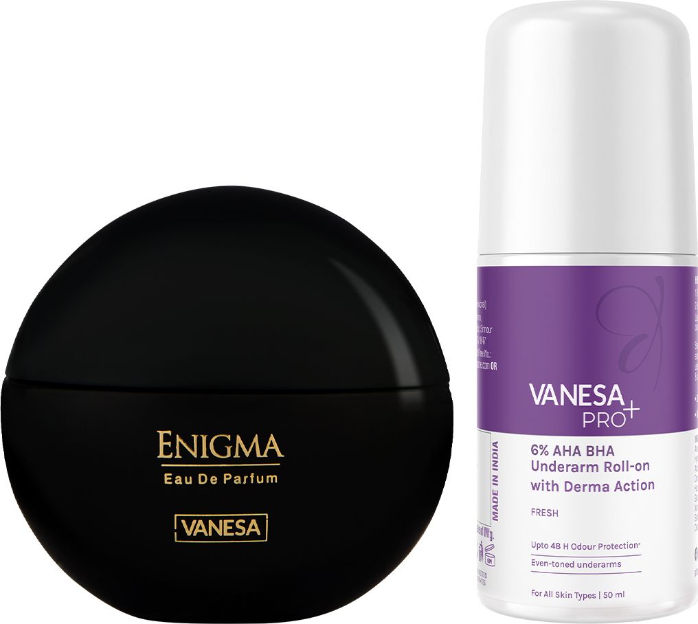 Enigma Eau de Parfum 50ml with 6% AHA BHA Underarm Derma Action Fresh 50ml Deodorant Roll-on - For Women-image-45