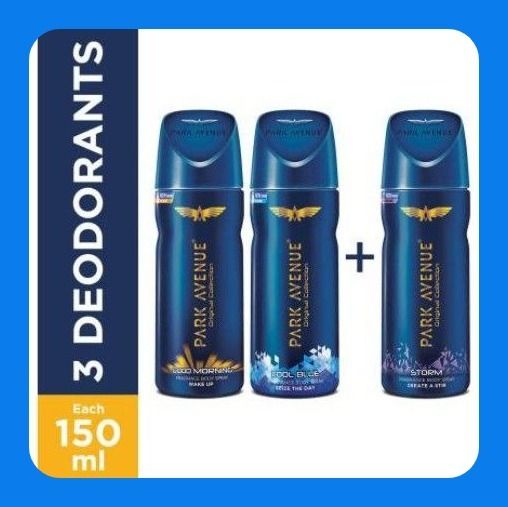 Good Morning , Cool Blue & Storm Deodorant Spray - For Men (450 ml, Pack of 3) Body Mist - For Women-image-29