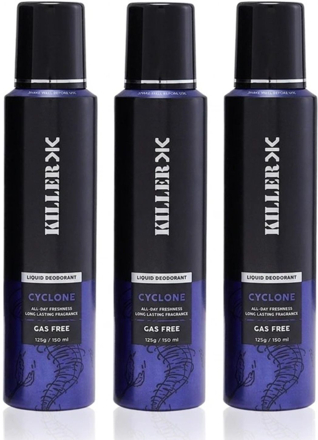 CYCLONE GAS FREE LIQUID DEODORANT PACK OF 3 Body Spray - For Men-image-36