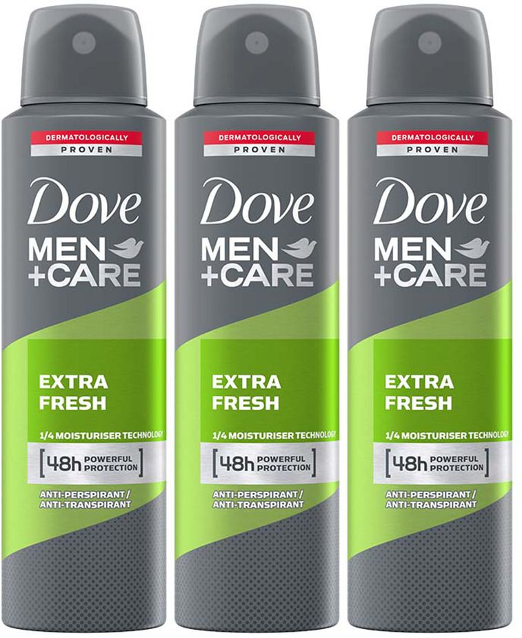 Men+Care Extra Fresh Dry Spray Antiperspirant Deodorant (Pack of 3) Deodorant Spray-For Men