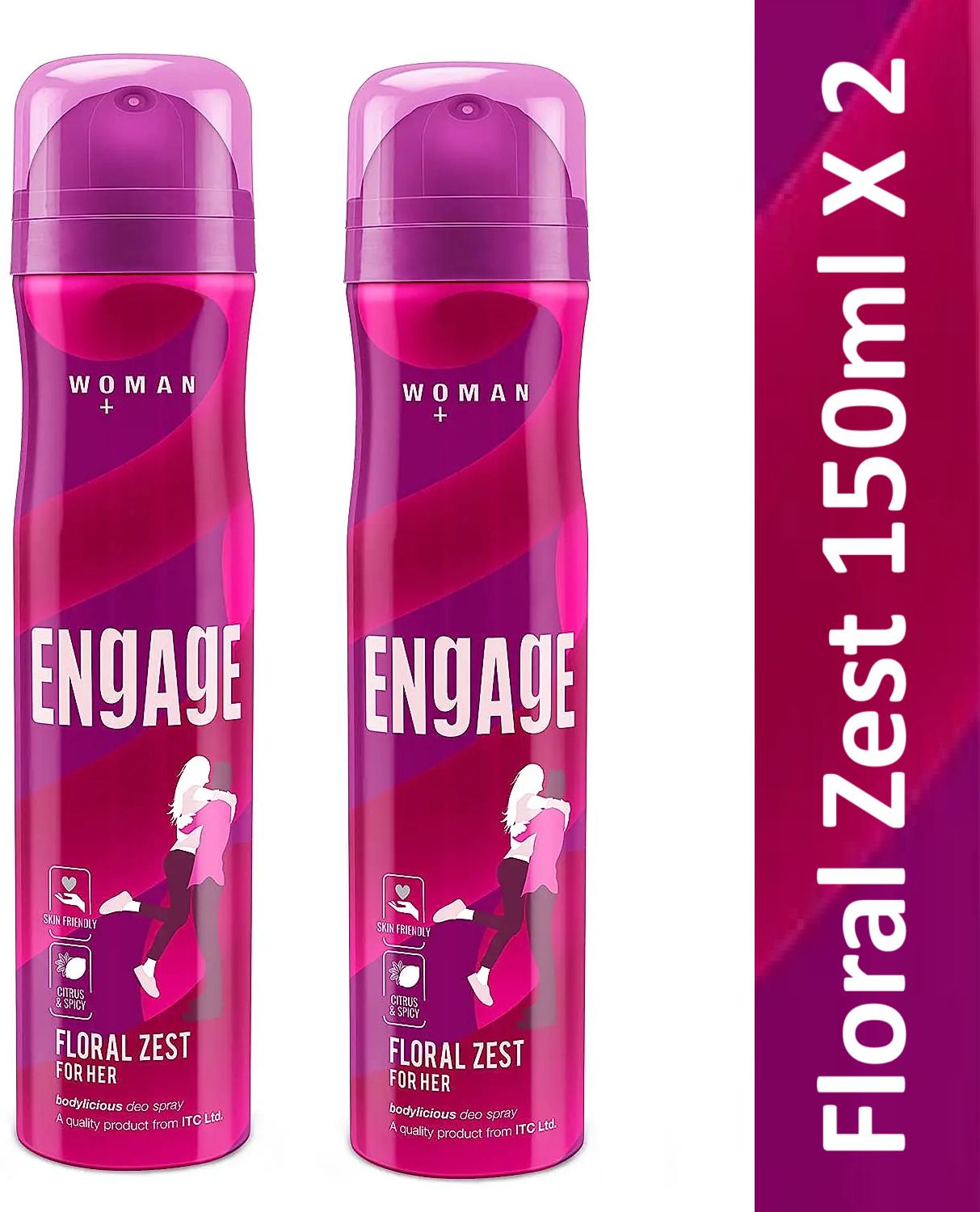 engage loral Zest Deodorant, For Women, Citrus & Floral Notes, Long-Lasting pack of 2 Deodorant Spray - For Women-picture-24