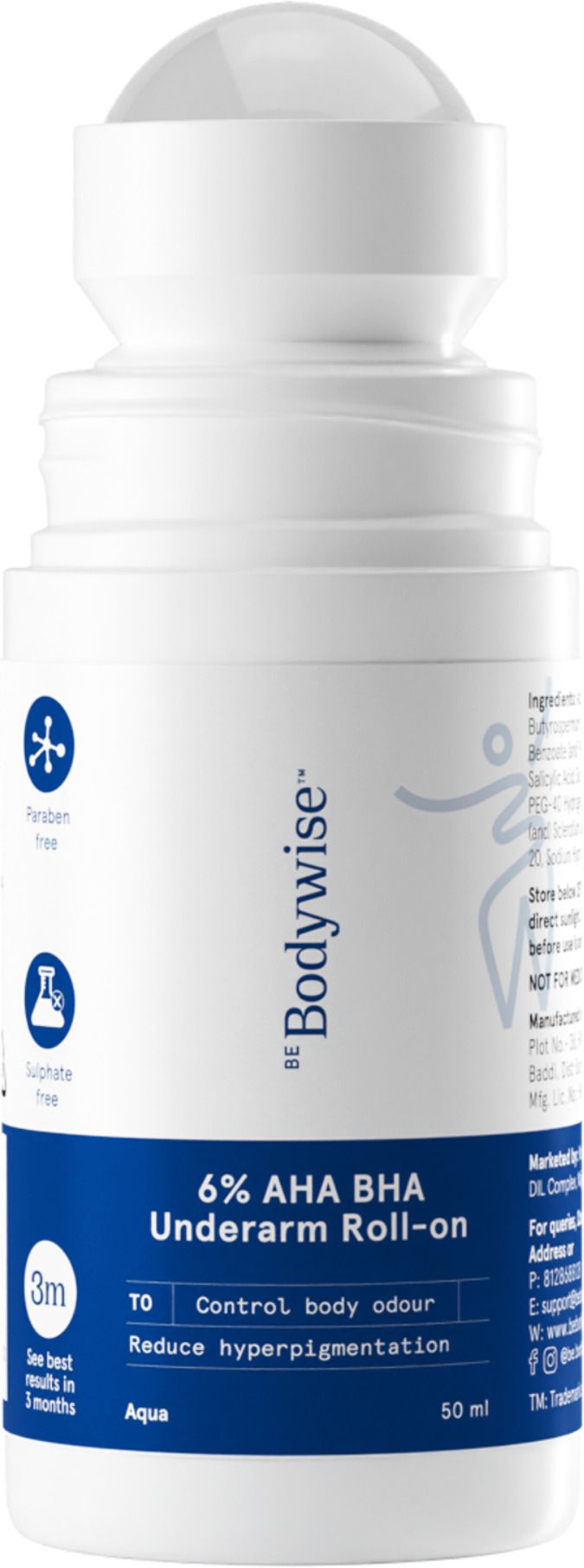 6% AHA BHA Underarm Roll-On | Reduces Pigmentation & Odour | Aqua Deodorant Roll-on - For Women-image-13