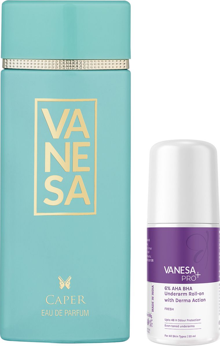 Caper Eau de Parfum 60ml with 6% AHA BHA Underarm Derma Action Fresh 50ml Deodorant Roll-on - For Women-image-49