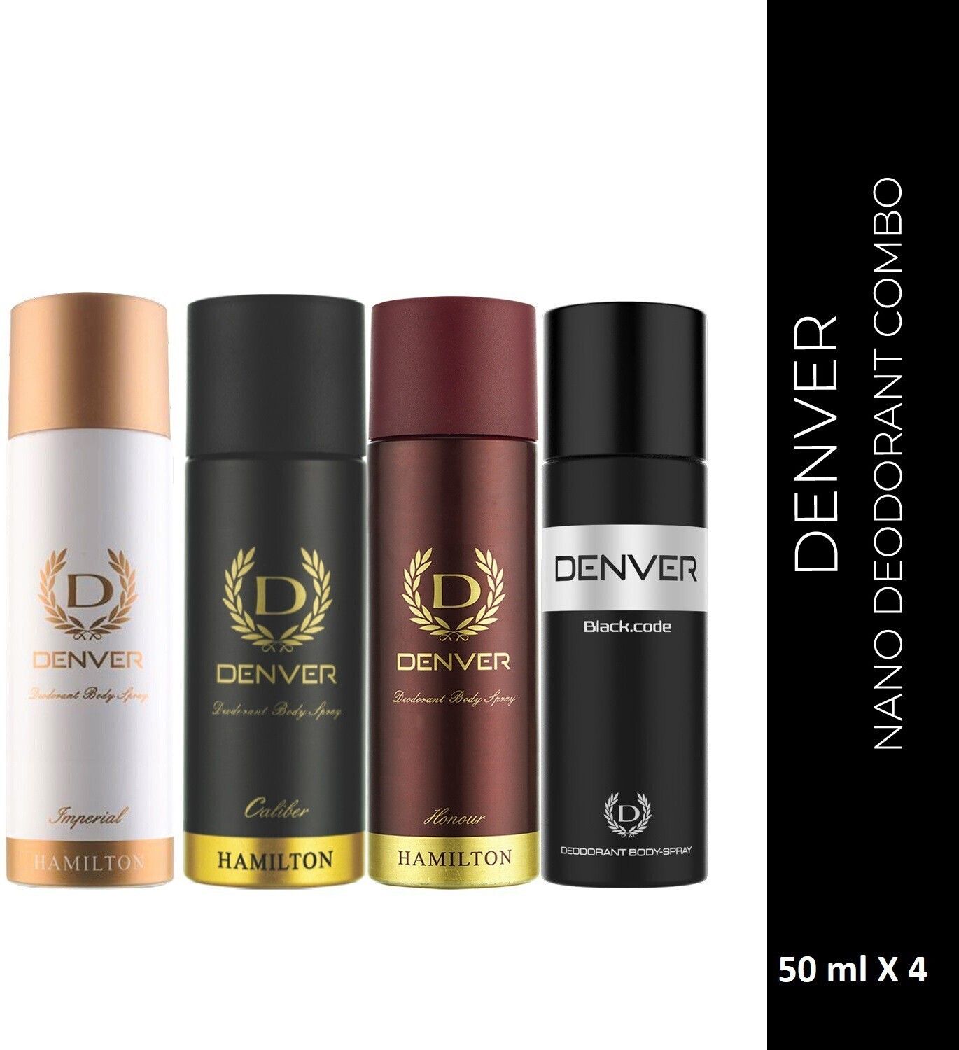 Black Code,Caliber,Honour & Imperial Nano Deo | Long Lasting (50ml x 4) Deodorant Spray-For Men-image-19