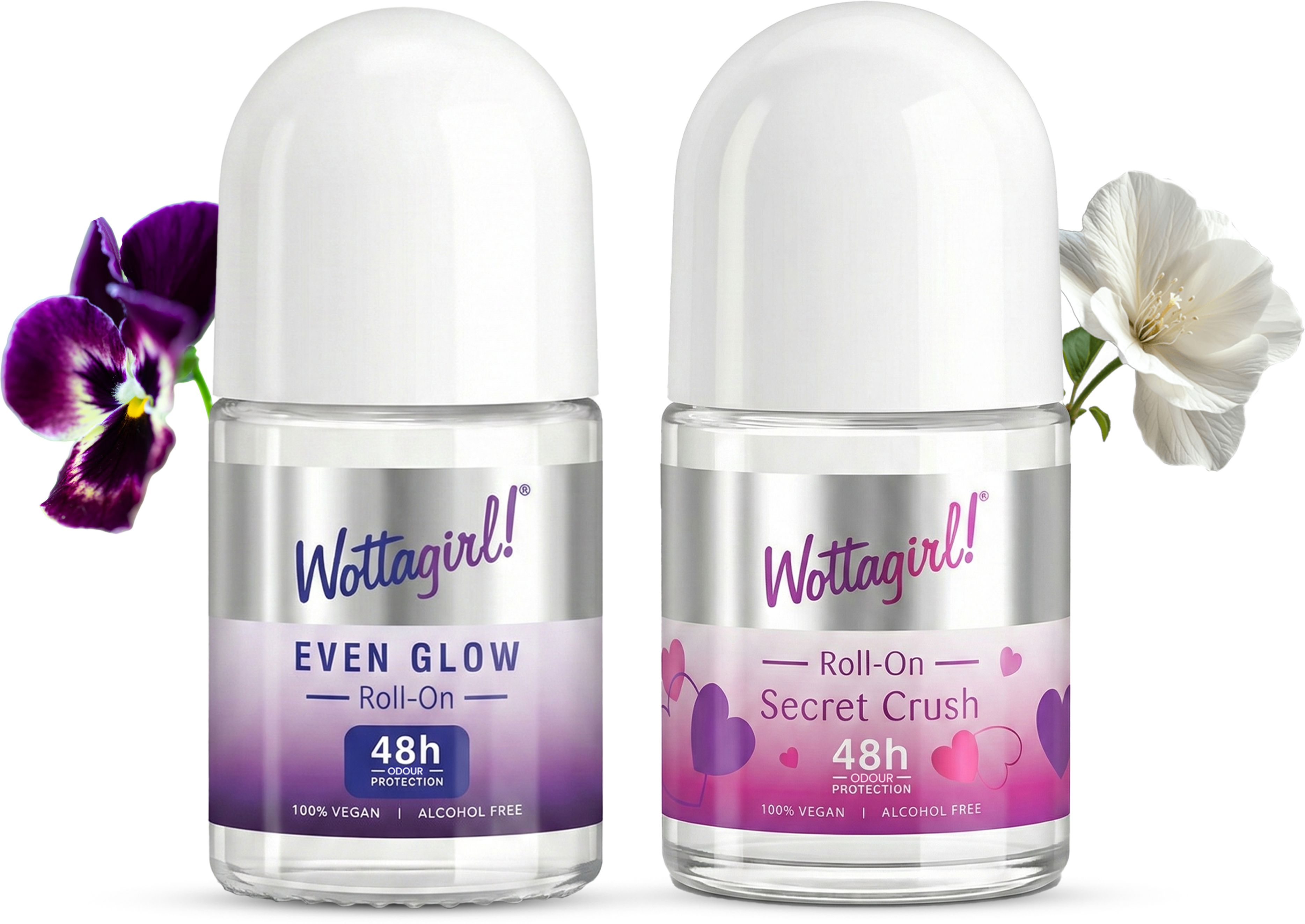 wottagirl Rollon Combo Even Glow Underarm Brightening 25ml & Secret Crush 25ml Deodorant Roll-on - For Women-picture-27